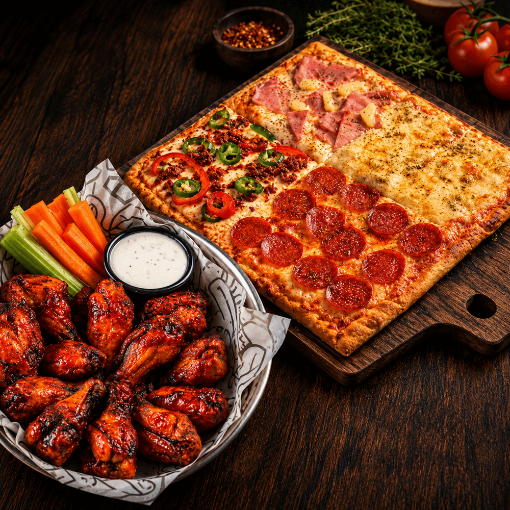 Combo Perfecto · Pizza + Alitas
